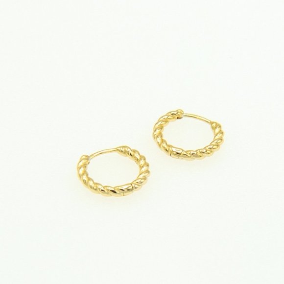 Tresse Twist Huggie 18K Gold on S925 Silver - Picture 5 of 7